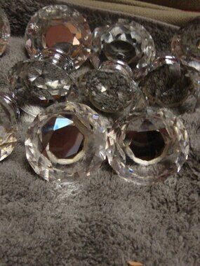 Lot of 12 Glass Drawer Pulls Knobs